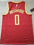 NBA 0 Westbrook Rockets Rouge Maillot avec Chinese